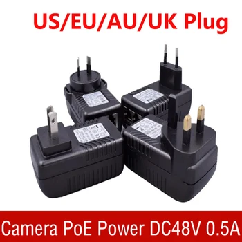 Инжектор POE 100-240 В 48 В 0.5A ЕС, США, Великобритания AU Штекер Для Dahua Hikvision CCTV IP-Камера Источник Питания Ethernet Видеонаблюдение