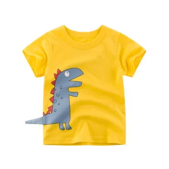 Летняя одежда 2023 года, футболки с героями мультфильмов для мальчиков и девочек, детская футболка с принтом динозавра для мальчиков, хлопковые топы с короткими рукавами из 3D хлопка от 2 до 10 лет