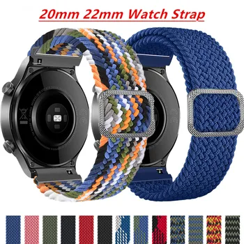 20мм 22мм Плетеный регулируемый ремешок Для Samsung Galaxy watch 4 42/46 мм Gear S3 Active2 Amazfit BIP Huawei Нейлоновый эластичный браслет