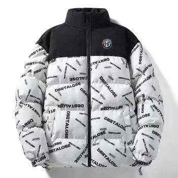 2023 Высококачественная новая осенне-зимняя мужская модная брендовая утепленная хлопчатобумажная куртка с принтом для теплой зимней мужской верхней одежды