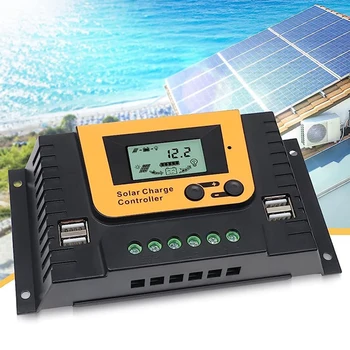 20 30 60A 48A Солнечный контроллер заряда 12-48V PWM солнечный контроллер заряда Интеллектуальная защита температуры Источник солнечного питания