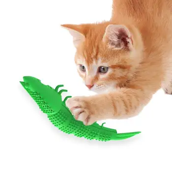 Игрушка для кошачьей зубной щетки с кошачьей мятой, интерактивная жевательная игрушка для домашних животных, кошка, котенок, зубная щетка в форме рыбы, омара, жевательная игрушка для домашних животных, натуральный каучук