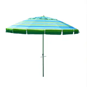 8-дюймовый пляжный зонт, с защитой от ультрафиолета, вентилируемый, наклонный шест, песок, сумка для переноски, синий / зеленый