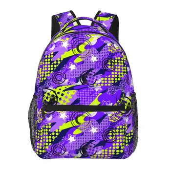 Мужской женский рюкзак в горошек с геометрическими фигурами, в полоску, школьный ранец для женщин, мужская модная сумка 2023 года, студенческий рюкзак