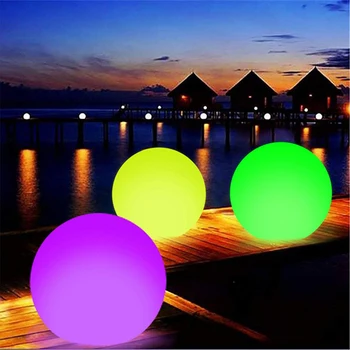 1-6шт 40 СМ Огни Для бассейна LED Garden Ball Light LED Пульт Дистанционного Управления Contorl Светящийся Пляжный Мяч 16 Цветов Водонепроницаемый Шар Для Наружного Освещения