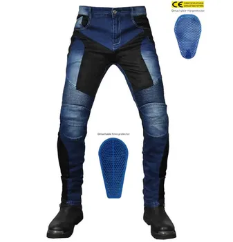 Новые мотоциклетные джинсы PK719, синие камуфляжные летние Сетчатые Дышащие мотоциклетные Тонкие брюки для верховой езды, защищающие от падения.