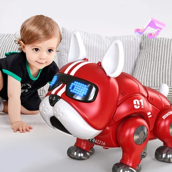 Роботизированные домашние животные, игрушка-робот-собака, Интеллектуальная машина для собак, Электрический робот-Бульдог