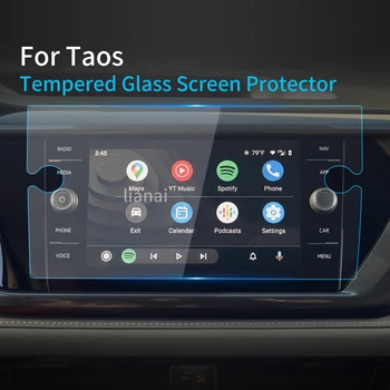 Защитная пленка для экрана VW Taos 2023 Carplay Navigation Dash, защитная пленка из закаленного стекла, автомобильные наклейки, Аксессуары для интерьера. Медиа