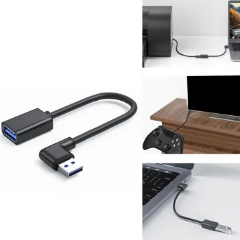Удлинительный кабель USB3.0 с Левым и Правым изгибом Поддерживает Передачу данных USB3.0 и зарядку для различных устройств 45BA