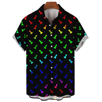 Модные рубашки для мужчин, топы с короткими рукавами, Забавные футболки с 3D графикой, уличная хип-хоп летняя одежда оверсайз, мужские гавайские рубашки