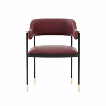 Мягкая, как губка, кожа, эластичная мебель для обеденных стульев, Высокая экологичность, роскошный пенопласт, простое современное кресло со спинкой
