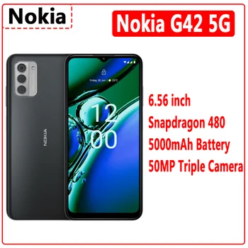 Nokia G42 5G 4GB 128GB Смартфон 5G Snapdragon 480 с 6,56-дюймовой 50-мегапиксельной Тройной камерой с частотой обновления 90 Гц и аккумулятором 5000 мАч