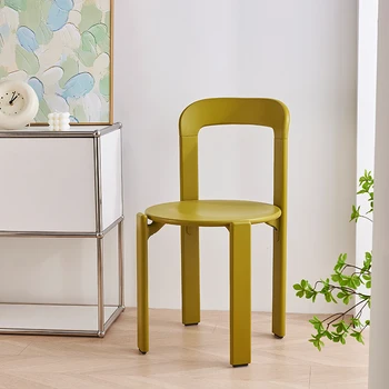 Дизайнерский обеденный стул со спинкой середины века в кремовом стиле, Маленький простой стул из массива дерева, Роскошный письменный стол Sillas Home Furniture WKDC
