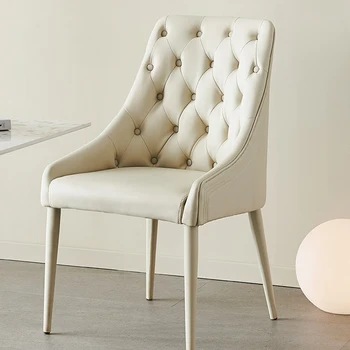 Современные диваны и кресла для столовой Металлические Скандинавские Кожаные кресла для гостиной Со спинкой, Минималистичный дизайн мебели для салонной комнаты