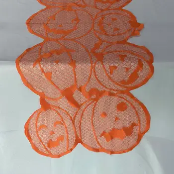 Скатерть с рисунком тыквы, элегантная кружевная настольная дорожка с рисунком тыквы, декор для праздника урожая на Хэллоуин