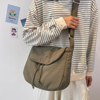 Японская повседневная сумка через плечо Ins, новая легкая нейлоновая сумка-мессенджер, простая сумка через плечо для женщин