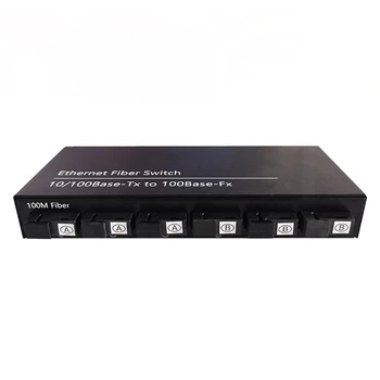 Коммутатор Ethernet 6 портов 10/100 М, 6 оптоволоконных портов 25 КМ, 2UTP RJ45, волоконно-оптический приемопередатчик, оптический медиаконвертер
