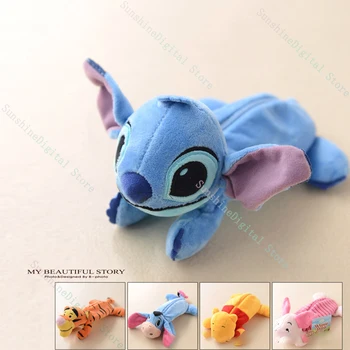 Пенал Disney Stitch Tigger Creative Kawaii Pencase Happy Pig Boy Girl Детская сумка для хранения канцелярских принадлежностей Подарок