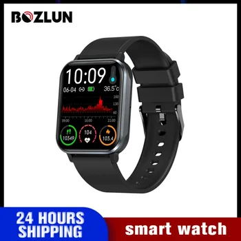 BOZLUN 1,83-дюймовые смарт-часы с функцией Bluetooth для вызова с полным касанием, женские мужские смарт-часы для измерения температуры, шагомер, умные часы для Android ios