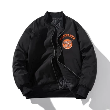Куртка Осень-зима 2023, новое пилотное пальто для мужчин и женщин, повседневная мужская куртка с буквенной вышивкой, черная молния в стиле хип-хоп #191