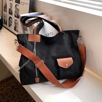 Большая вместительная холщовая сумка через плечо Новые японские простые модные ручные сумки через плечо через плечо