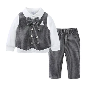 Детская одежда, весенне-осенний мужской костюм для годовалого джентльмена, одежда для маленьких мальчиков