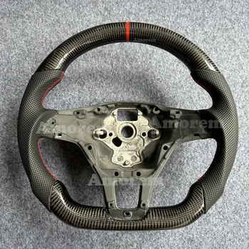 Изготовленное по индивидуальному заказу рулевое колесо из углеродного волокна для Golf MK7 TSI TDI без руководства по эксплуатации с отверстием для лопатки