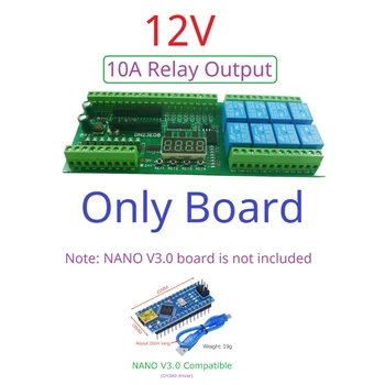1 шт DC 12V/24V 8DI-8AI Многофункциональная плата расширения RS485 для NANO V3.0