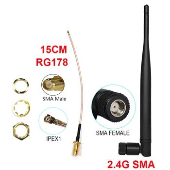GWS 5шт 2.4G антенна 5dbi sma женский мужской wlan wifi модуль антенны маршрутизатор tp link pigtail rg178 ipex 1 приемник сигнала antena