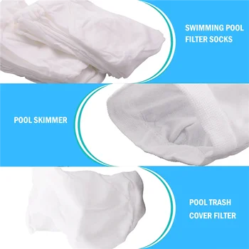 Носки-скиммеры для бассейна, 20 упаковок носков-скиммеров для бассейна, Многоразовый фильтр для носков с ультратонкой сеткой для сбора мусора в бассейне