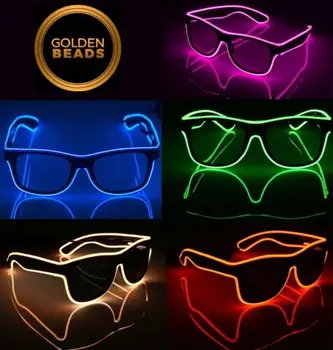 1 шт. Мигающие Светодиодные очки EL Wire, светящееся декоративное освещение для вечеринки, Классический подарок новизны, яркие вечерние солнцезащитные очки с светодиодной подсветкой