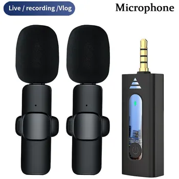 Беспроводной 3,5 мм петличный микрофон на лацкане, Всенаправленный Конденсаторный микрофон для динамика камеры, микрофон для записи на смартфон для Youtube
