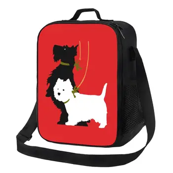 Переносной ланч для собак породы шотландский терьер Вест Хайленд Уайт Терьер и Скотти с термоизолированной сумкой для ланча на открытом воздухе