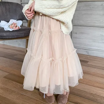 олень jonmi 2023, осенние юбки-пачки из мягкой вуали для маленьких девочек, Детская однотонная юбка принцессы в Корейском стиле