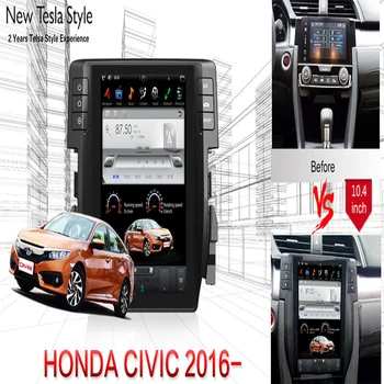 12,3-дюймовое автомобильное радио Android для Honda CIVIC 2016-2050 Tesla Screen, автомобильный мультимедийный видеоплеер, GPS-навигация, Carplay DVD Головное устройство
