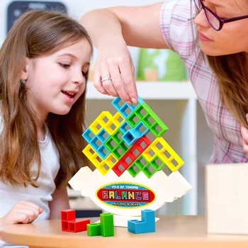 Игра Tetra Tower Stacking Blocks Stack Строительные блоки Баланс Доска-головоломка Сборка Кирпичей Развивающие игрушки для детей и взрослых