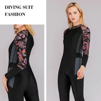 Женская одежда для дайвинга и серфинга Купальник для подводного плавания с длинным рукавом для серфинга, Непромокаемое Снаряжение для водных видов спорта с эластичной набивной строчкой