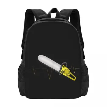 Простая стильная студенческая школьная сумка Chainsaw Heartbeat, водонепроницаемый повседневный рюкзак большой емкости, дорожный рюкзак для ноутбука