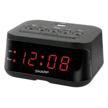 Будильник Midnight Black с USB-портом для зарядки Настольные часы Цифровые часы Милые цифровые часы Дата и время в беспроводной комнате