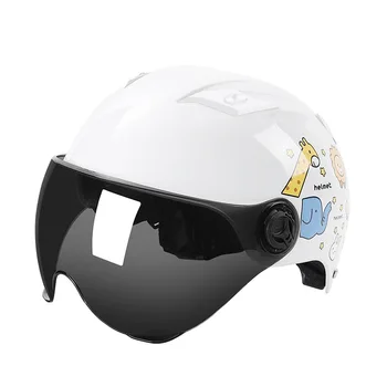 56-62 см Шлем с мультяшным рисунком, новый мотоциклетный шлем Aldult, мотоциклетный шлем с открытым лицом, мужской/ Женский шлем с солнцезащитными линзами, шлем