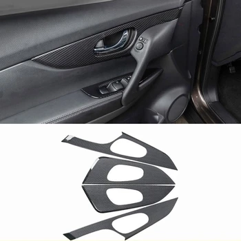 ABS Углеродное волокно Для Nissan Qashqai j11 Rogue 2014-2020 автоаксессуары Внутренняя дверная Чаша автомобиля защитная рамка Крышка Отделка 4шт