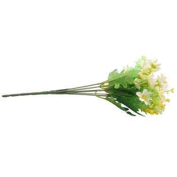 1 букет из 28 головок, искусственный цветок маргаритки, подвесное кашпо для дома, свадьбы, сада, кладбища, декора (Белый Зеленый)