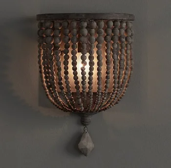 Индивидуальный французский ретро настенный светильник из хрустальных бусин в коридоре, настенный светильник в прихожей, Прикроватная лампа для детской комнаты, настенный светильник принцессы