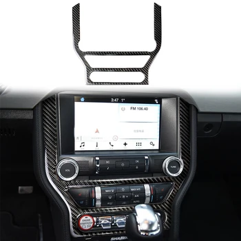 Крышка CD-панели центрального управления автомобилем, декоративные наклейки, отделка, наклейки для Ford Mustang 2015-2020, Аксессуары для интерьера автомобиля, декор