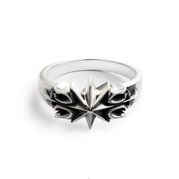 Европейское и американское модное новое панк-кольцо из титановой стали с шестью звездами, винтажное персонализированное простое мужское кольцо в стиле хип-хоп для вечеринок