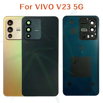 Новый Для Vivo V23 5G Задняя Крышка Батарейного Отсека Задняя Крышка Корпуса Для vivo v23 V2130 Запасные Части Для Батарейного Отсека + Объектив Камеры