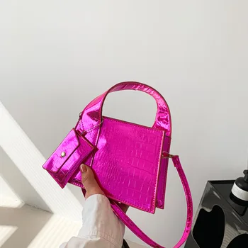 Модные женские сумки через плечо из искусственной кожи роскошного блестящего цвета, модная дизайнерская сумка через плечо, сумка-мессенджер, квадратные женские сумки