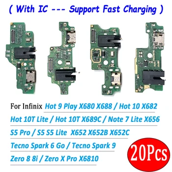 20шт, USB-Порт Зарядное Устройство Док-станция Для Зарядки Гибкой платы Infinix Hot 9 Play X680 X688 10 X682 10T X689C Note 7 Lite X656 S5