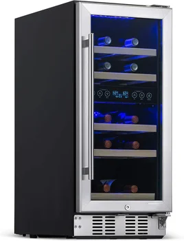 Холодильник-холодильник для вина | Вместимость 29 бутылок | Холодильник встроенный или отдельно стоящий | Двухзонный холодильник для вина со съемным корпусом из бука