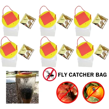 Набор Прозрачных уличных мухоловок для ловли мух многоразового использования, практичный инструмент для борьбы с вредителями для домашних садовых принадлежностей